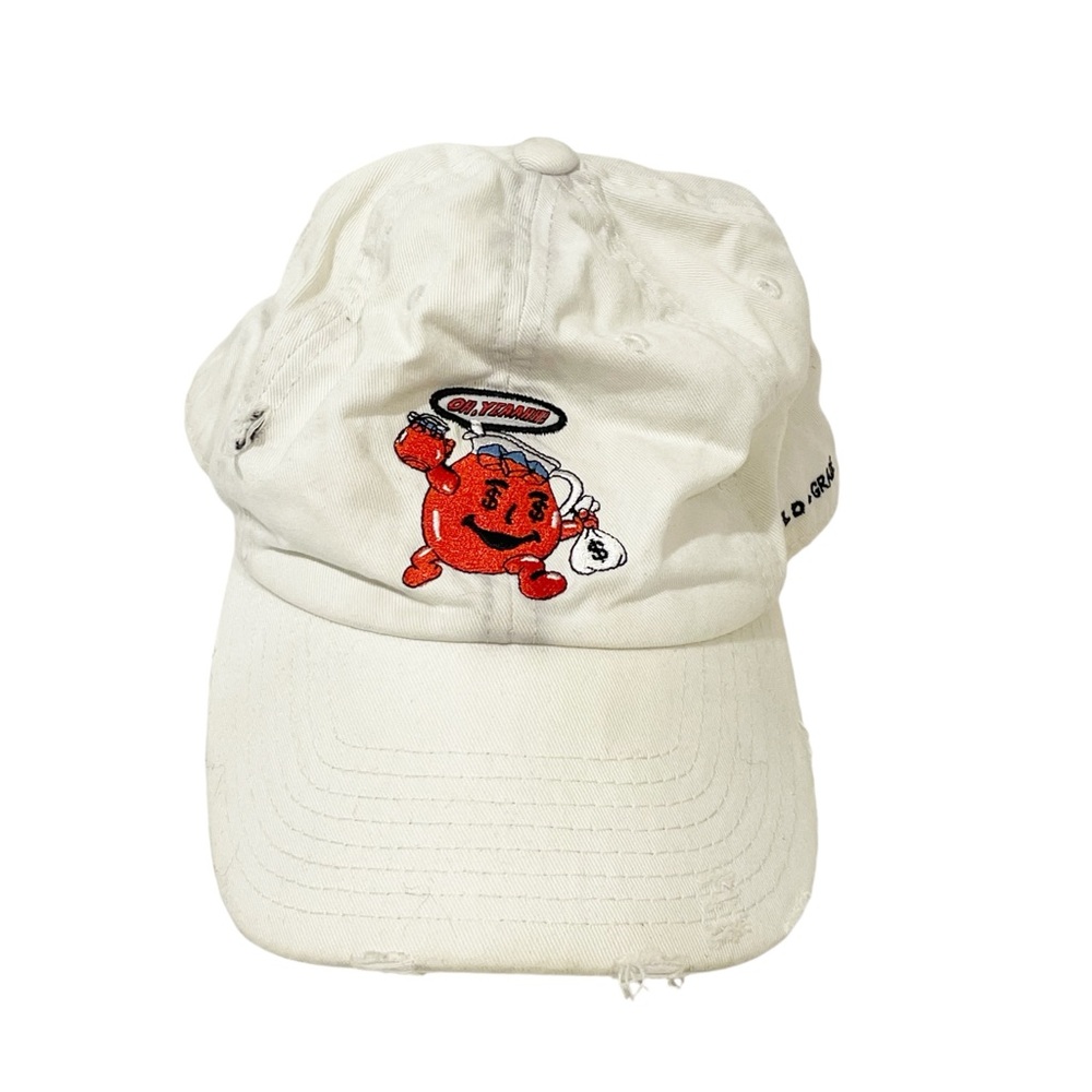 Field Grade Kool Aid Man White Money Monster Cap Hat Strap Back‎ Distressed